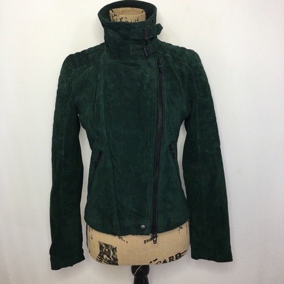Blank NYC Evergreen suede leather biker jacket - Picture 2 of 4